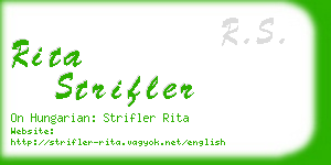 rita strifler business card